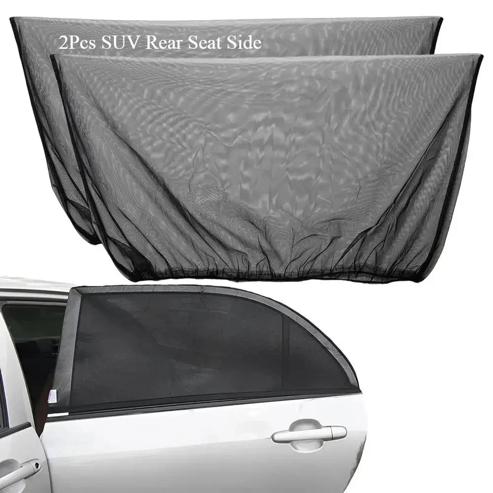 Car Rear Side Window Sunshade 99 UV Block Anti-mosquito Mesh Foldable Zpaxo SUV Rear Seat Side