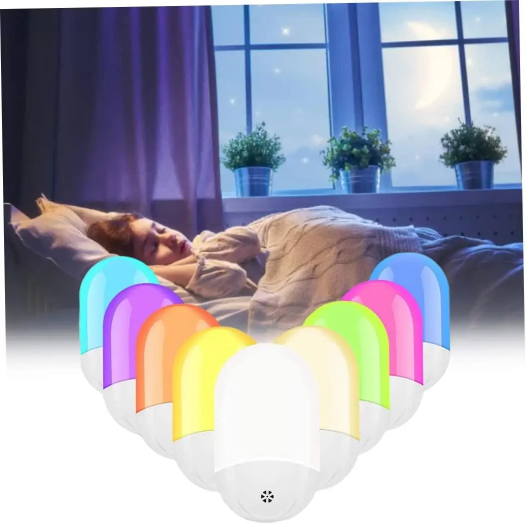 Plug in Night Light, Plug in Wall with Dusk to Dawn Sensor 0.5W Warm White RGB Night Light for Kid Bedroom, Bathroom, Stair Zpaxo