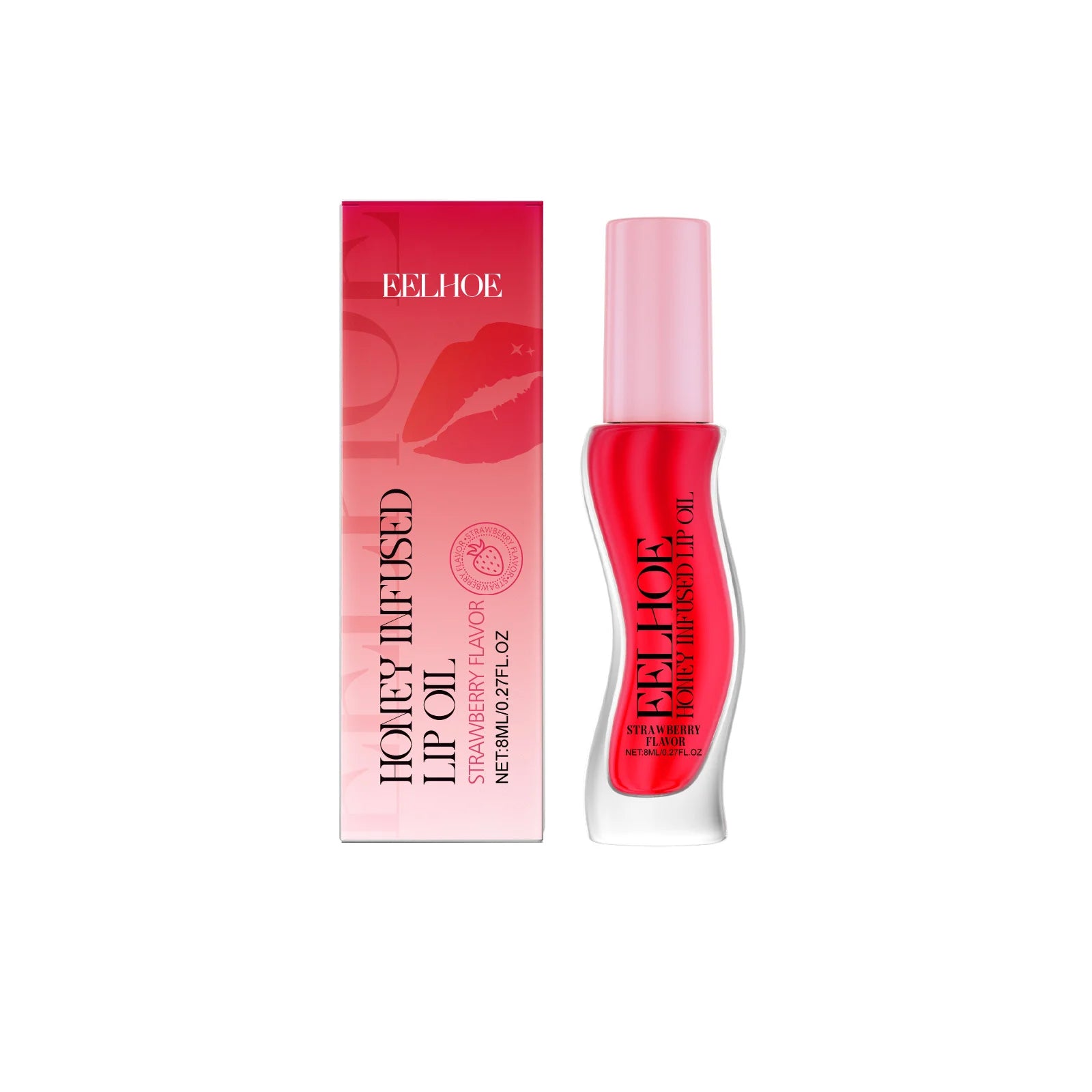 Eelhoe Plumping Lip Oil Gloss – Moisturizing & Exfoliating Balm Lip Oil Gloss Zpaxo Strawberry
