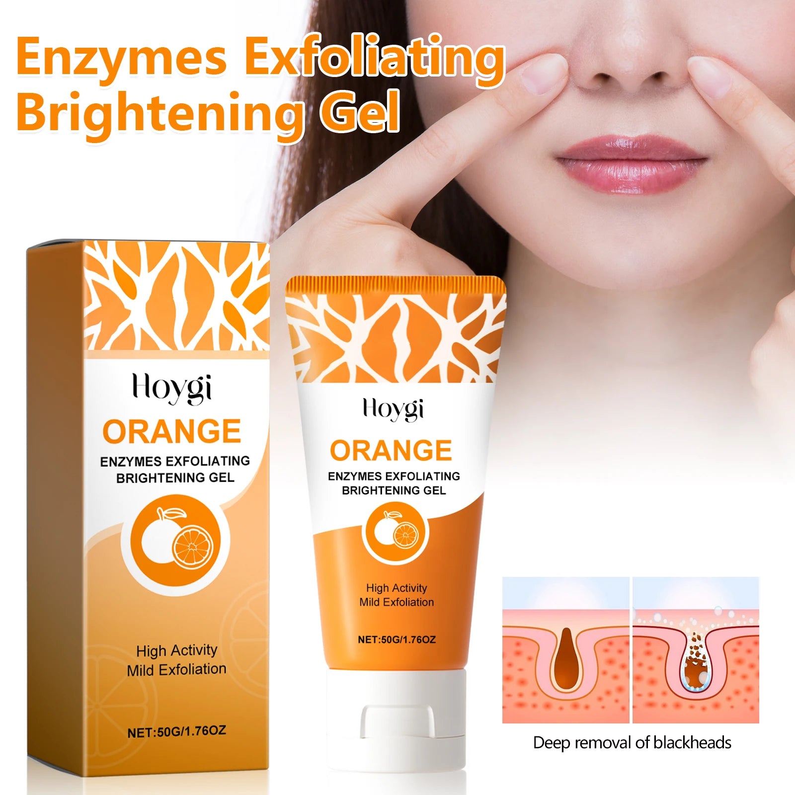 Gentle Exfoliating Blackhead Gel with Niacinamide Pore Minimizing Face Cleanser Oily Dry Sensitive Skin Smooth Bright Skin 50g Zpaxo
