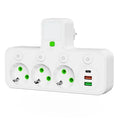 Power Strip Usb Multi-socket 2500w EU Type F Plug with Outlet Mobile Phone Charger for USB Wall Multi-Socket Power Strip Charger Zpaxo 3-White