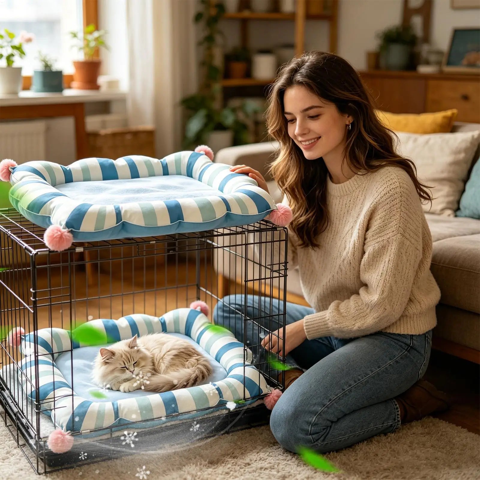 Cooling Mat Cats Cute Pattern Sleeping Cushion Cat Pad Home Entryway