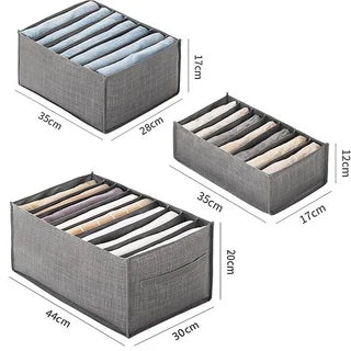 3pcs Closets Clothes Organizer Pants Jeans Storage Box Cabinet Drawers Underwear Socks T-Shirt Wardrobe Storage Organizers Zpaxo 3pcs set