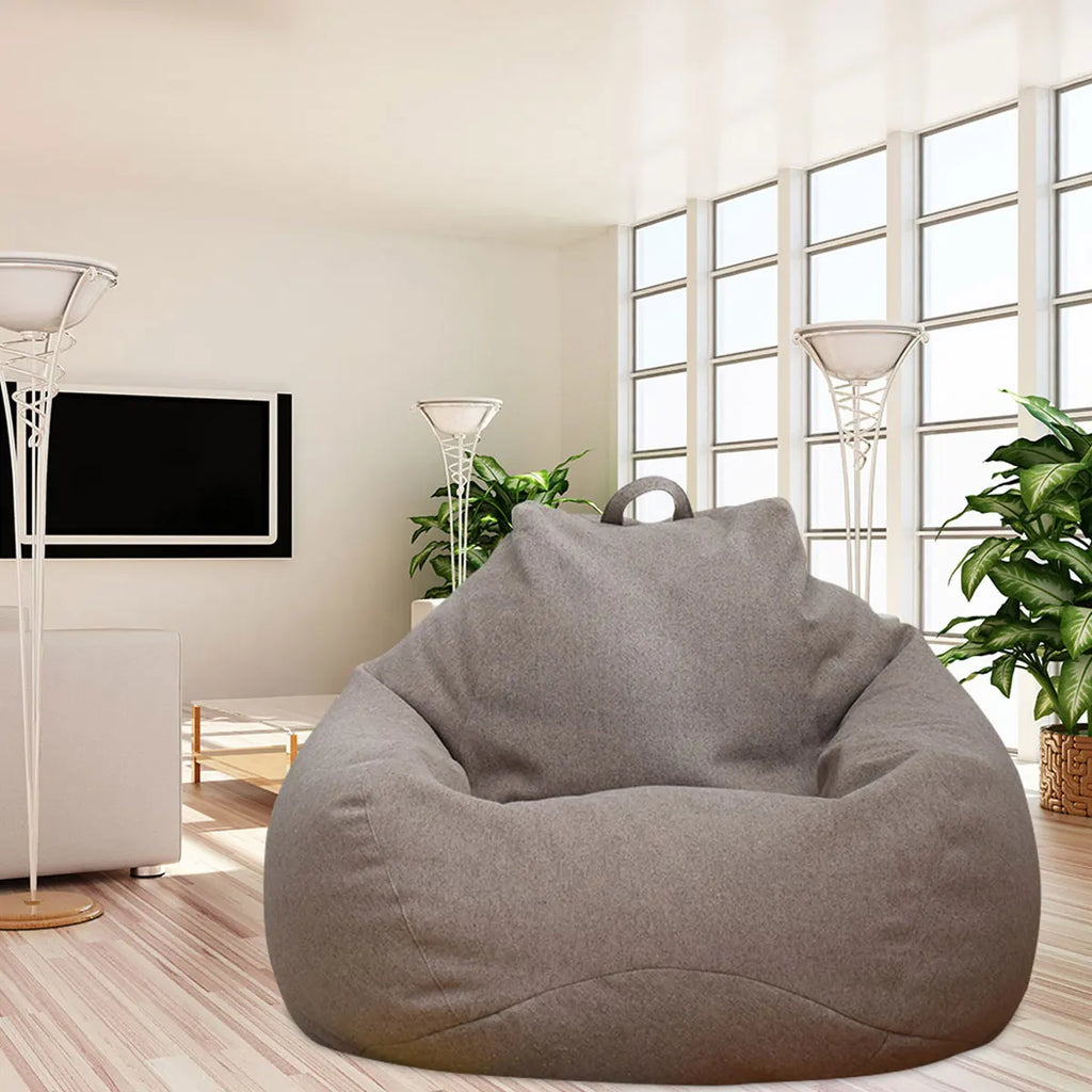 Lazy Sofas Cover Chairs Without Filler Comfortable Adults Bean Bag Chair Couch Living Room Bedroom Home Tatami Lounger Cover Zpaxo
