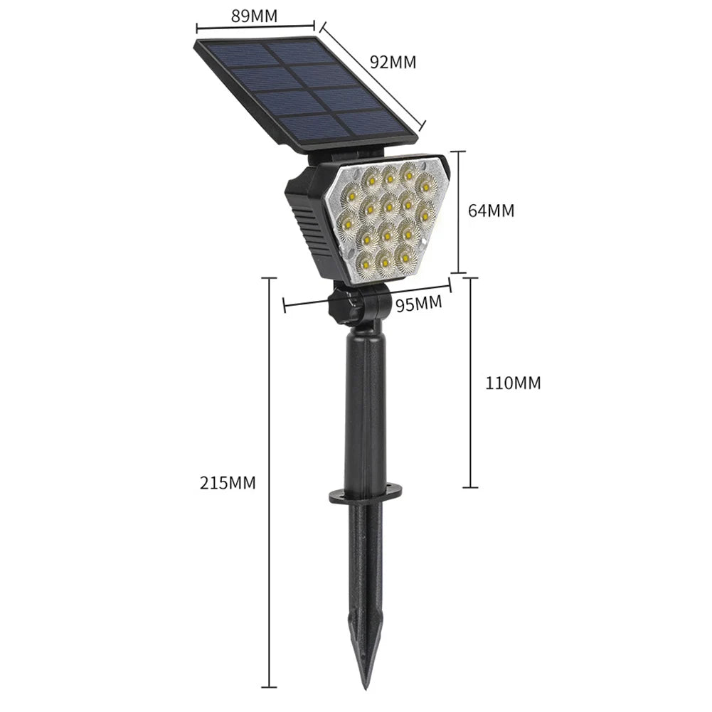 LED Ground Light Bright Solar Atmosphere 2 Lighting Modes Easy