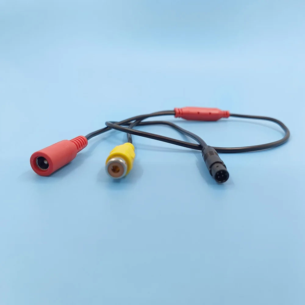 Car Camera Cable 4 Pin Male RCA Video Power Female Signal Harness