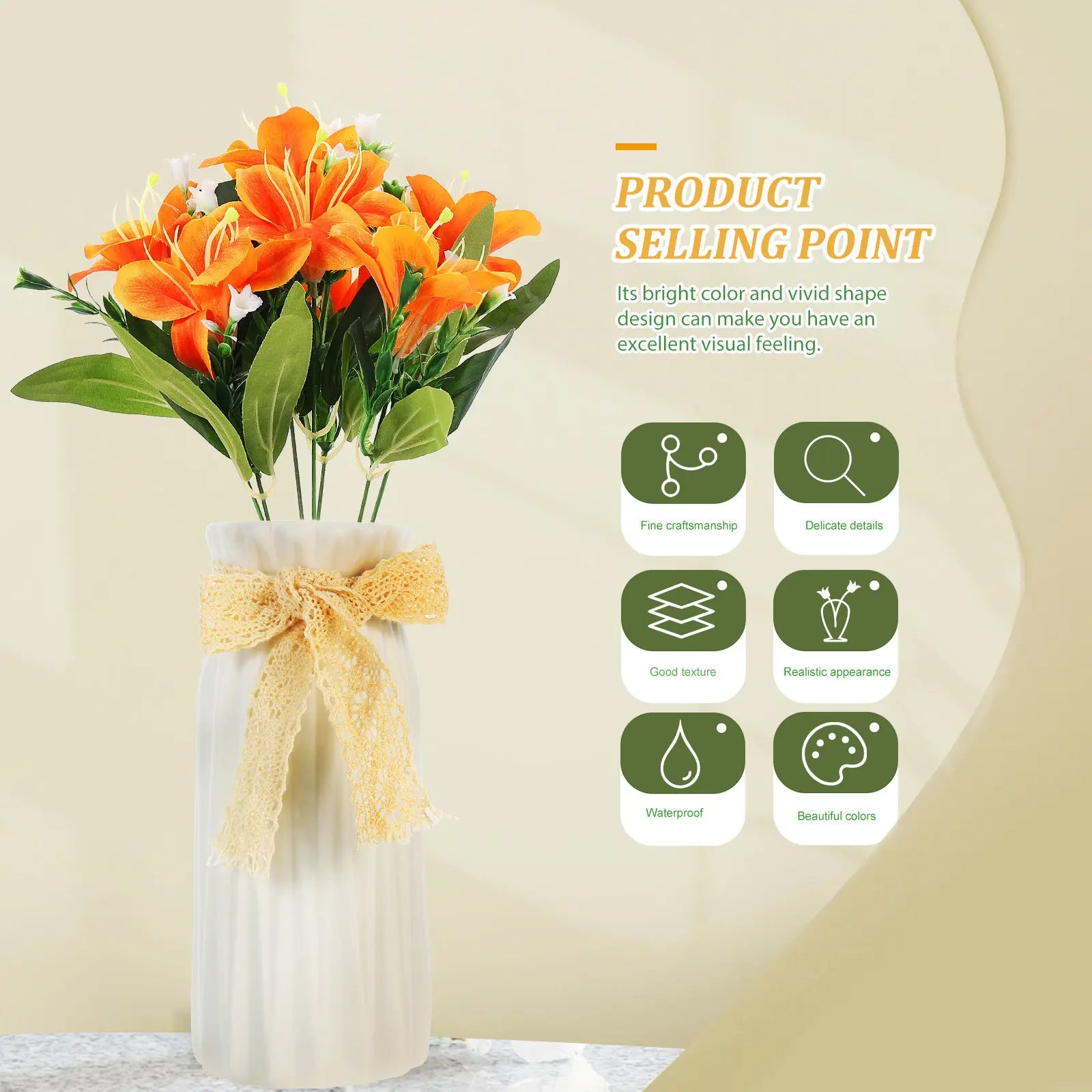 Tall Artificial Indoor Decoration Flower Fake Arrangements Floral