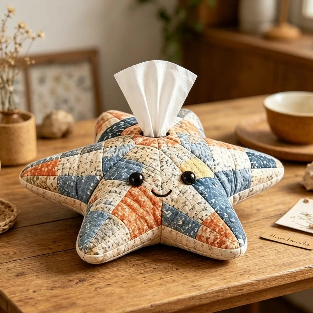 Quilted Sea Animal Tissue Box DIY Kit Handmade Decorative Handmade Tissue Box DIY Kit for Women Beginners Bathroom Office Home Zpaxo