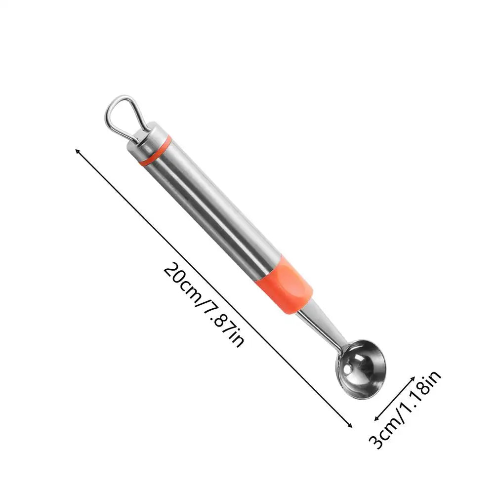 Stainless Steel Watermelon Baller Scoop – Fruit & Ice Cream Tool Fruit Baller Scoop Zpaxo Orange