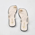 Women's Elegant Slides Sandals Fashion Metal Decoration Low Heel