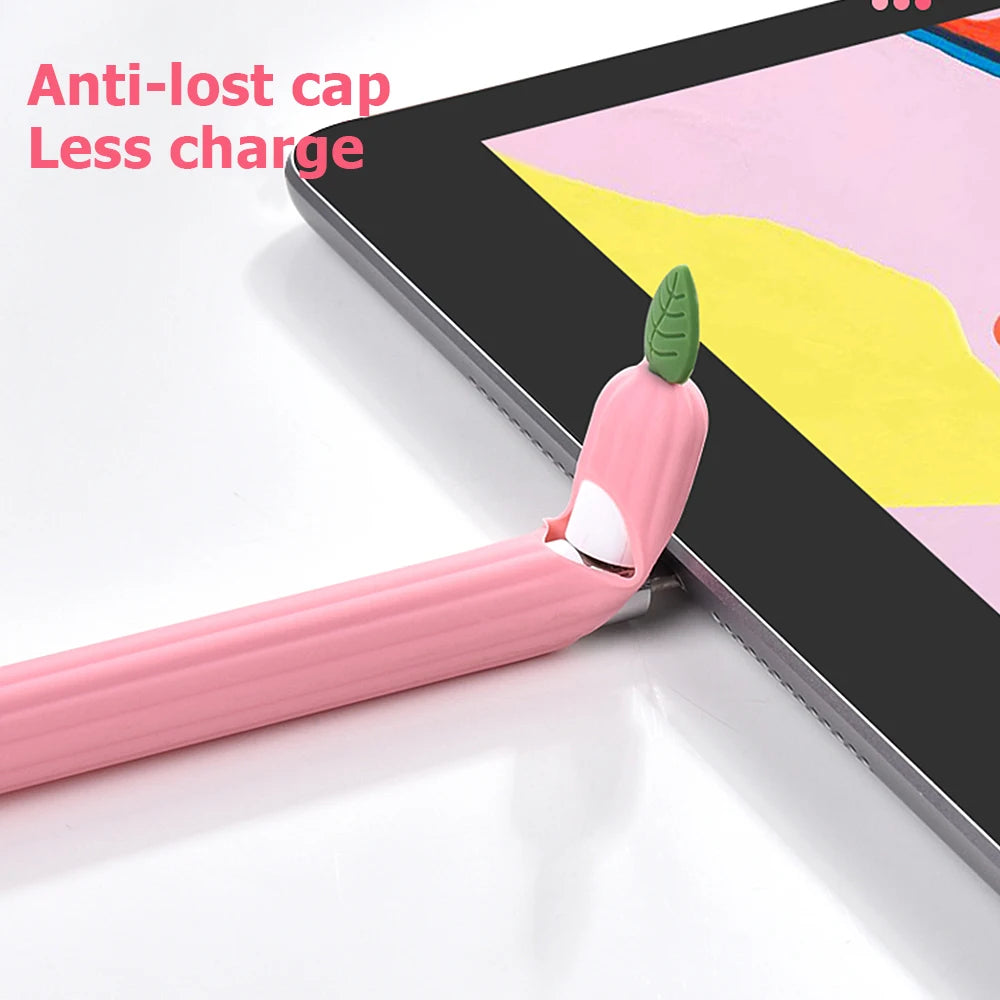 Cute Vegetables Silicone Pen Case Apple Pencil 1 2 Anti Scratch