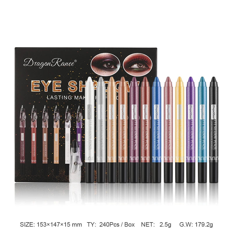 12-Piece Eyeshadow Pen Set with Pearlescent Shimmer, Fine and Silky Texture, Smudge-Proof, Multi-Use for Highlighting and Contouring, One-Swipe Application, Waterproof, Long-Lasting, Versatile Eyeshadow Zpaxo
