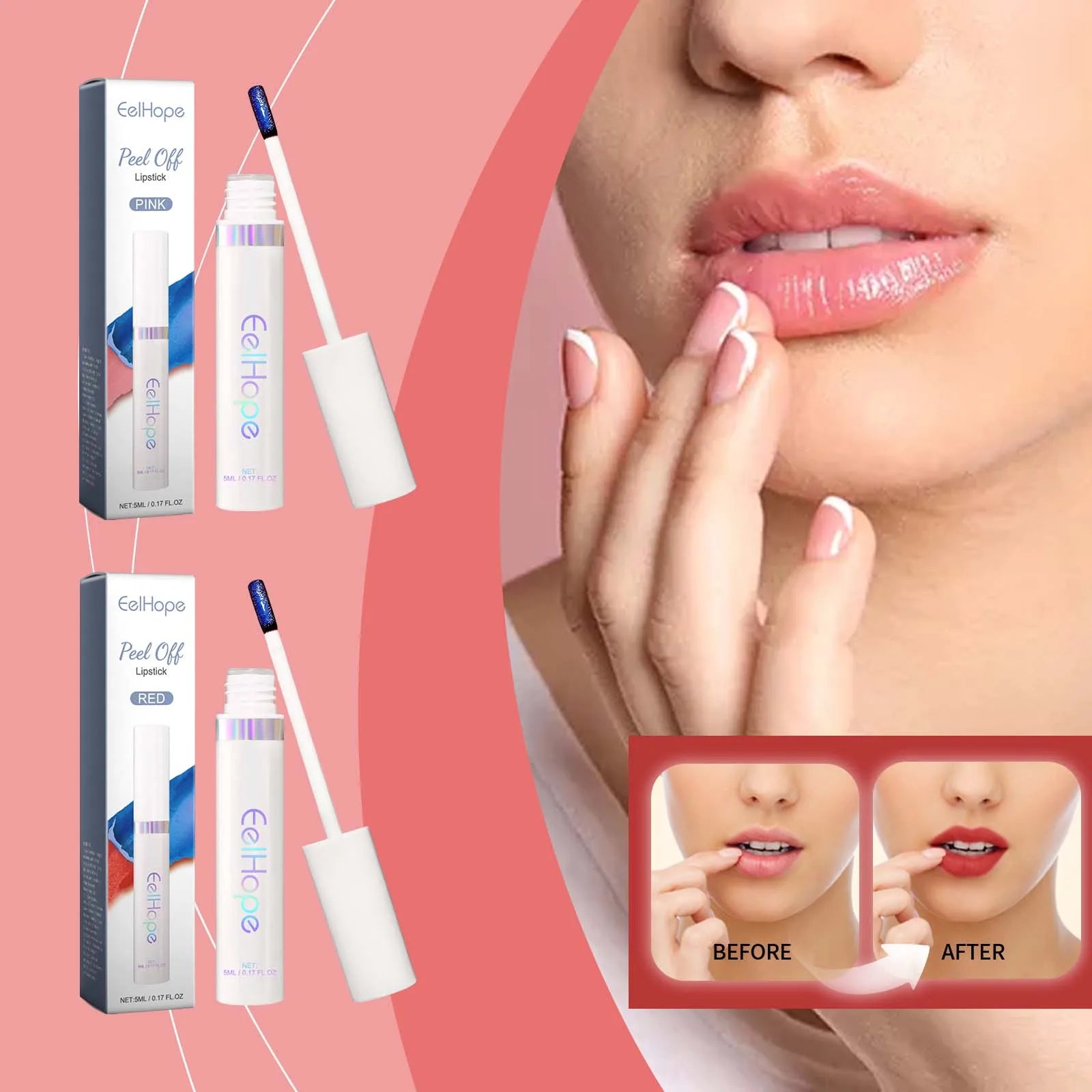 Eelhoe Tearable Lip Glaze – Waterproof Matte Lip Tint & Gloss Lip Glaze Tint Zpaxo