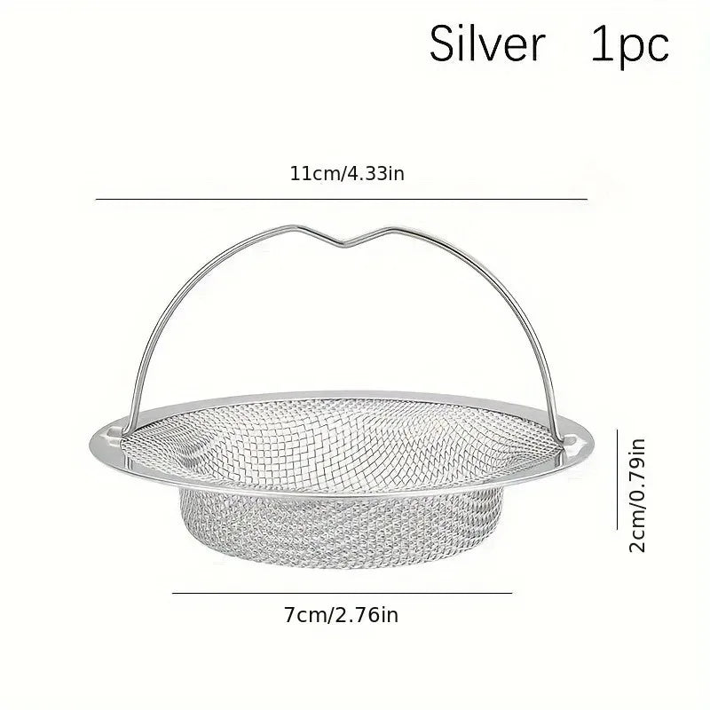 Stainless Steel Kitchen Sink Strainer Handle Food Waste Catcher Home
