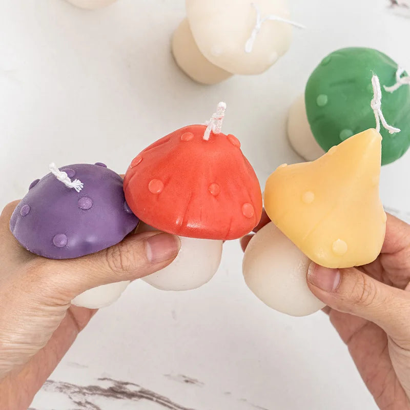 3D Mushroom Candle Silicone Mold DIY Aromatherapy Handmade Soap Craft Ornament Gypsum Plaster Wax Making Mold Home Decor Zpaxo