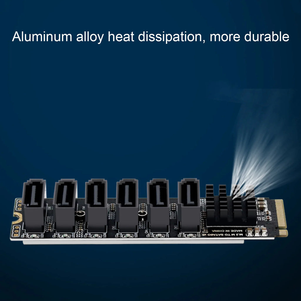 M 2 SATA3 0 Adapter Card 6Gbps Speed ASM1166 PCIE SATA Expansion