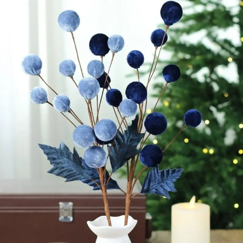 Christmas Tree Ornament Stem Delicate Velvety Ball DIY Wreath