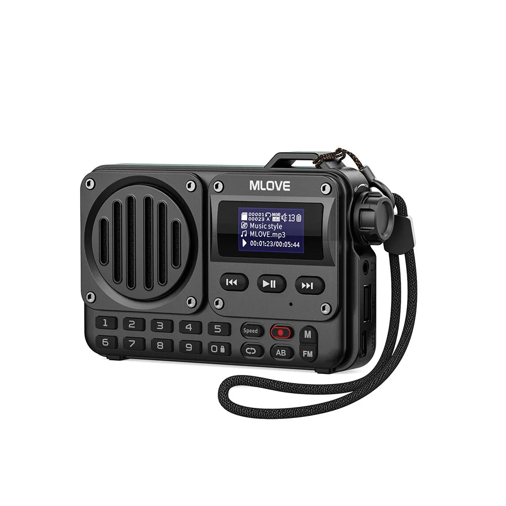MLOVE BV800 Super-Portable Bluetooth Speaker with FM Radio,LCD Screen Display, Antenna, AUX Input, USB Disk, TF Card, MP3 Player Zpaxo China Mainland