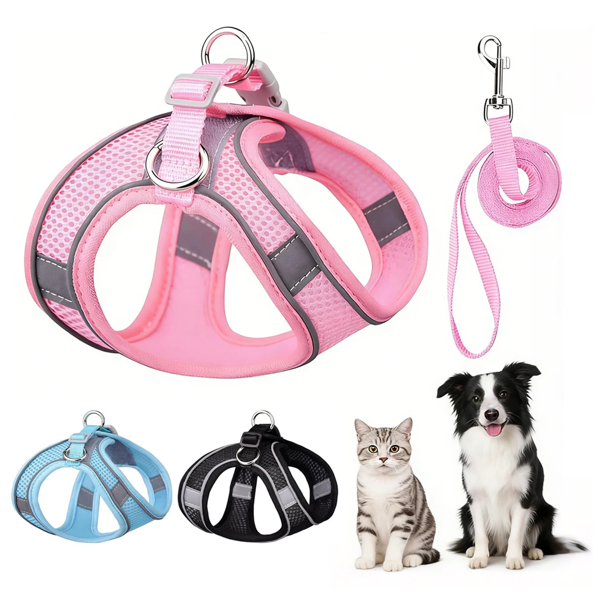 No-Pull Step-In Dog Harness – Breathable Mesh Vest, All Sizes