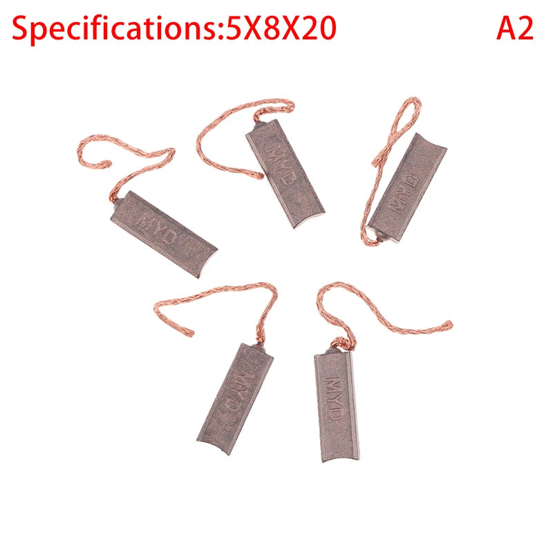 5-Pack Car Alternator Carbon Brushes with Regulator Line
