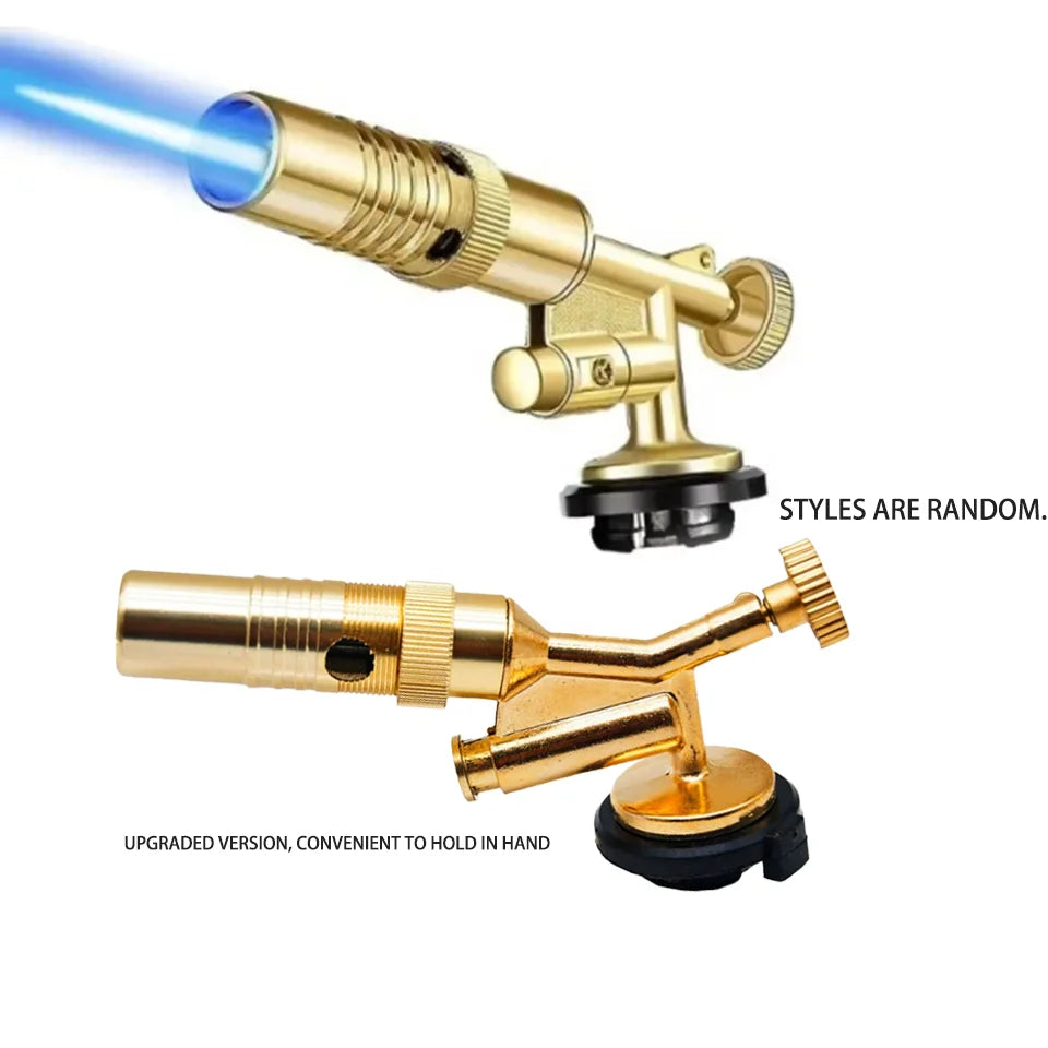 Portable Gold Copper Gas Welding Torch High Temperature Flame for BBQ Cooking Brazing Zpaxo