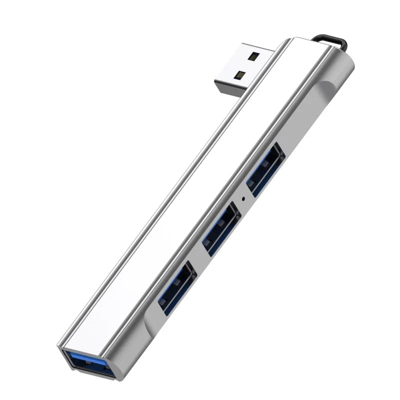Laptop USB HUB Splitter Aluminum Extender Four Port Side Bending Zpaxo