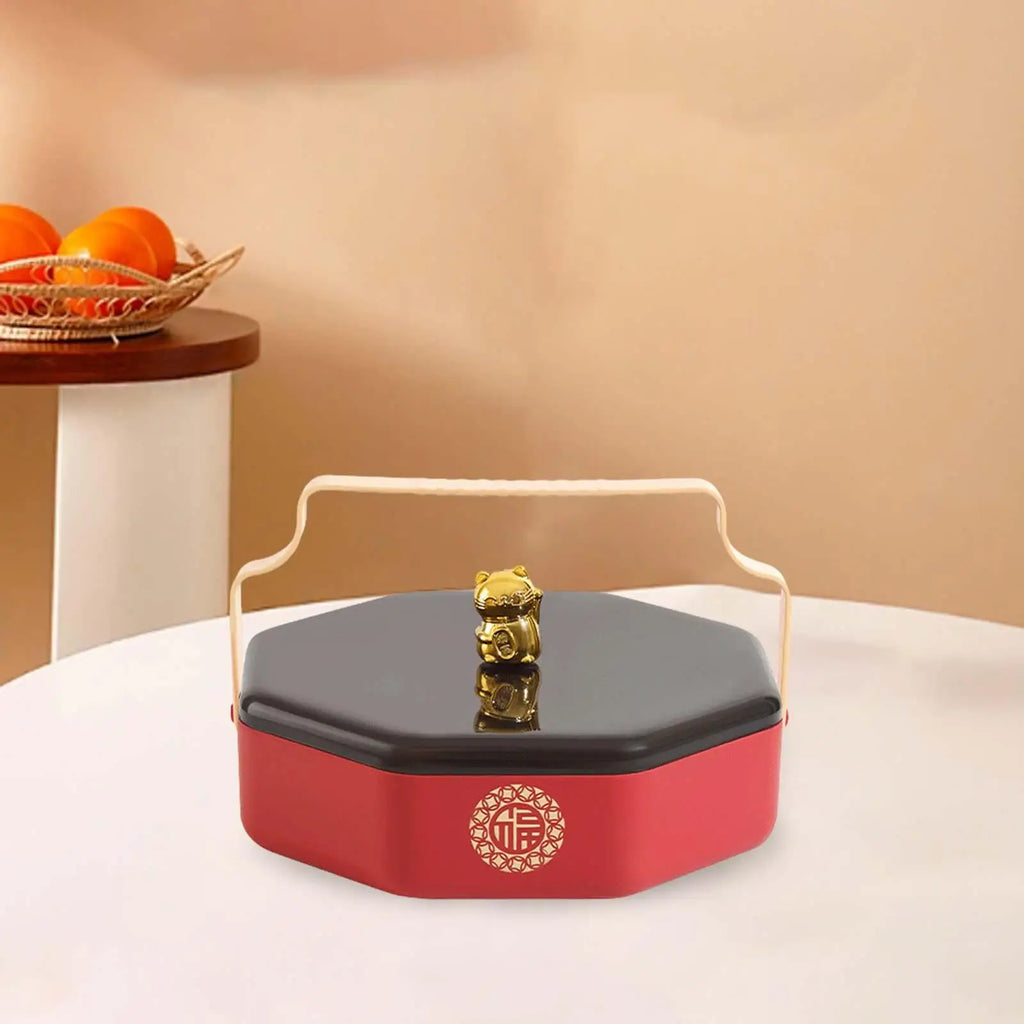 Divided Serving Tray with Lid – Chinese New Year Snack Organizer Divided Serving Tray Zpaxo 1 Layer