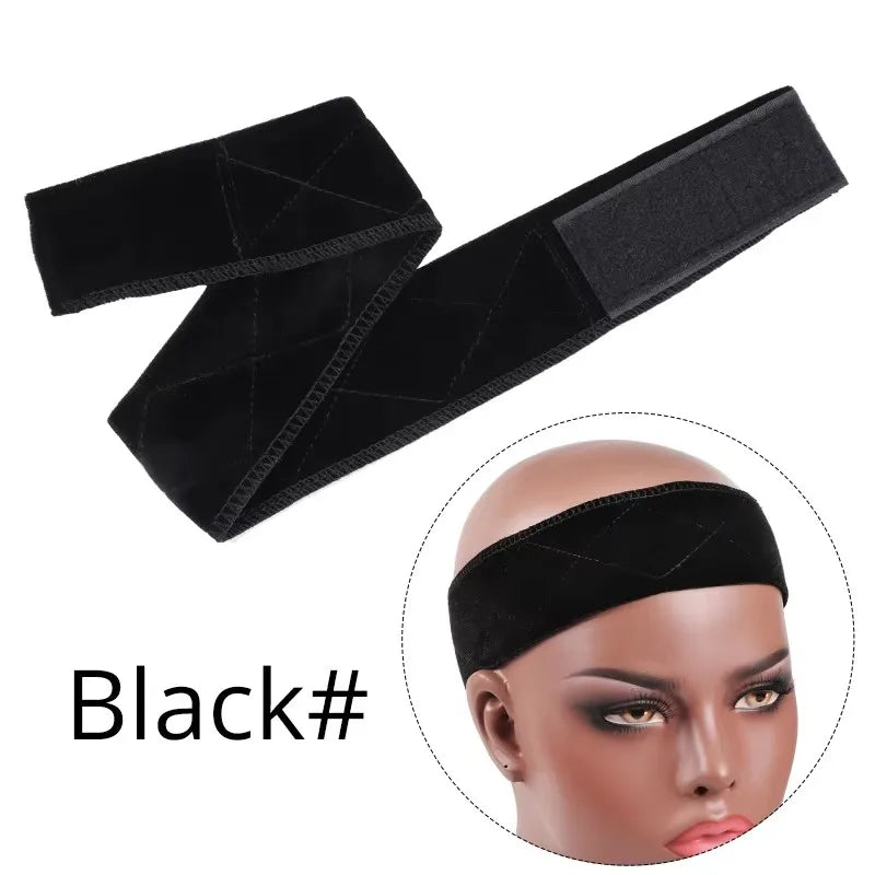 Female Wig Headband Non-slip Grip Velvet Used Under Flexible Hair Zpaxo Black