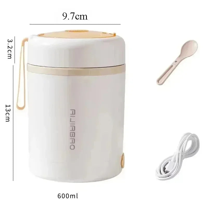 600ml USB Electric Lunch Box – Portable Stainless Steel Warmer Electric Lunch Box Zpaxo