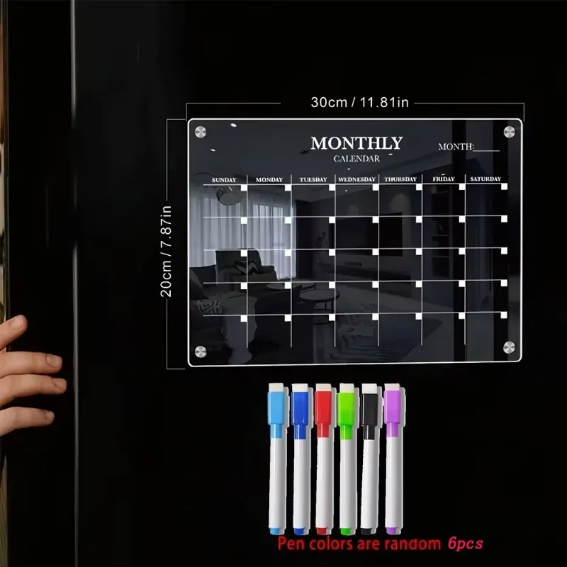 Clear Dry Erase Board Acrylic Magnetic Calendar Whiteboard Fridge