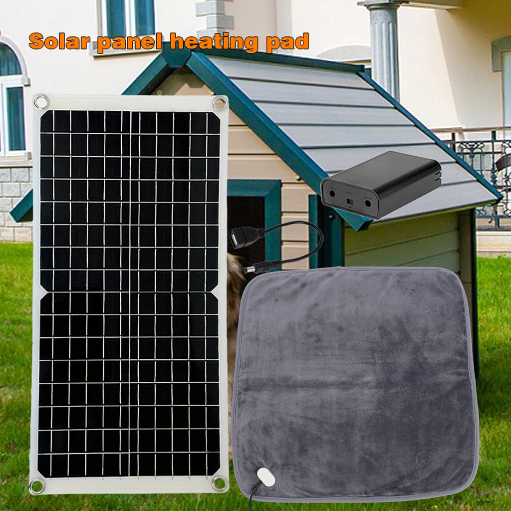 Solar Pet Mat Winter Solar Heated Pet Pad Winter Dog Bed with Energy Storage Box Indoor Outdoor Heated Mat for Dogs and Cats Zpaxo