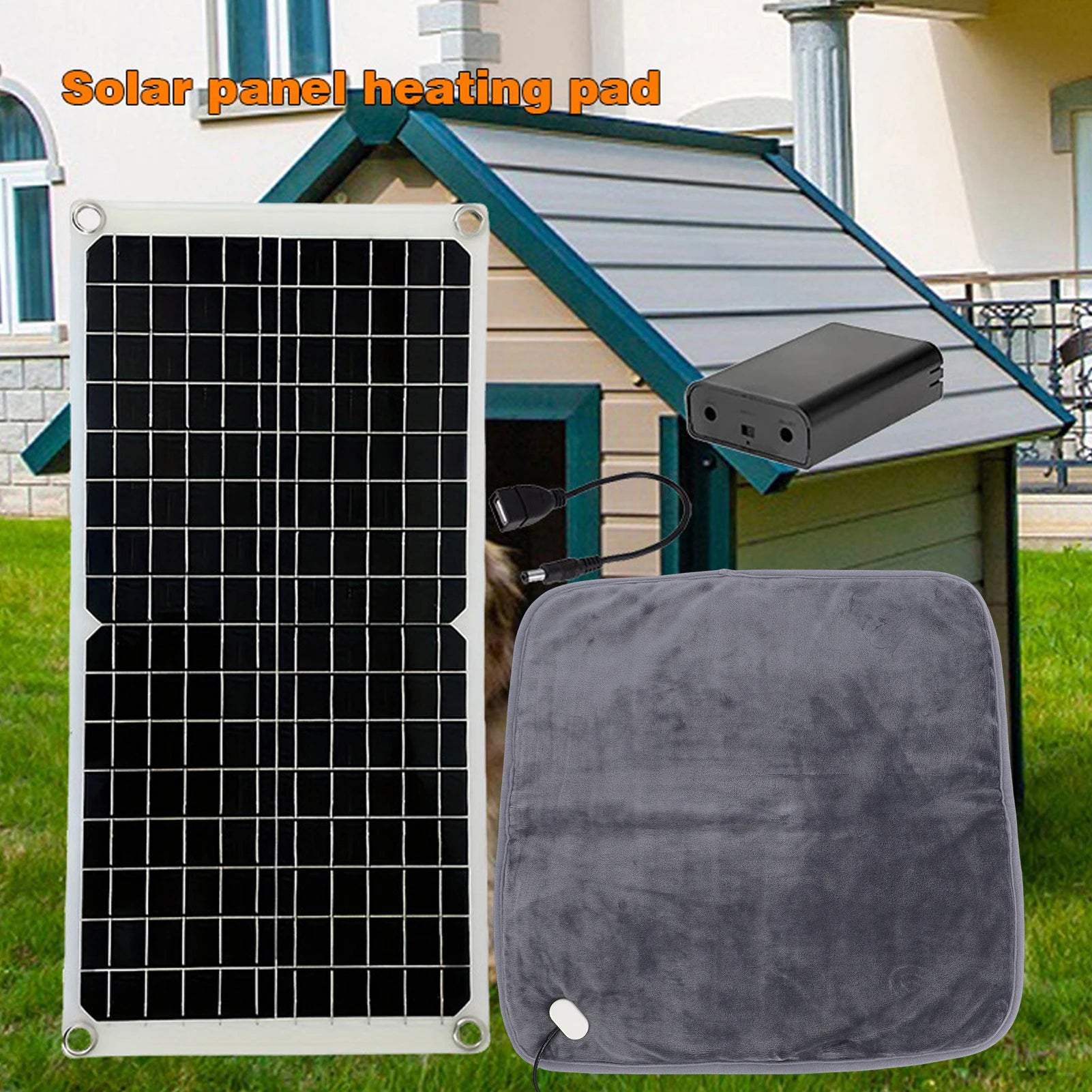 Solar Pet Mat Winter Solar Heated Pet Pad Winter Dog Bed with Energy Storage Box Indoor Outdoor Heated Mat for Dogs and Cats Zpaxo