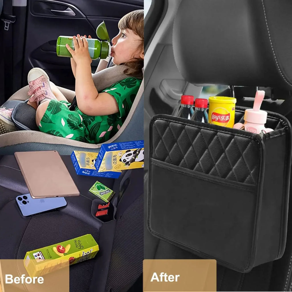 Car Seat Back Organizer – Waterproof PU Leather Hanging Caddy