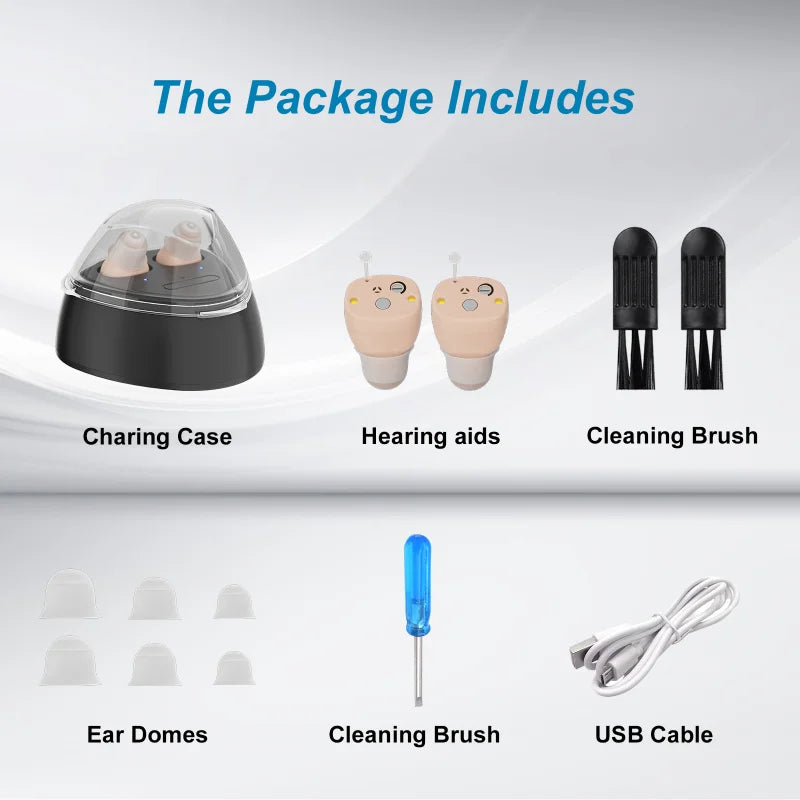 CIC Mini Rechargeable Hearing Aid Deaf Aids Elderly Amplifier