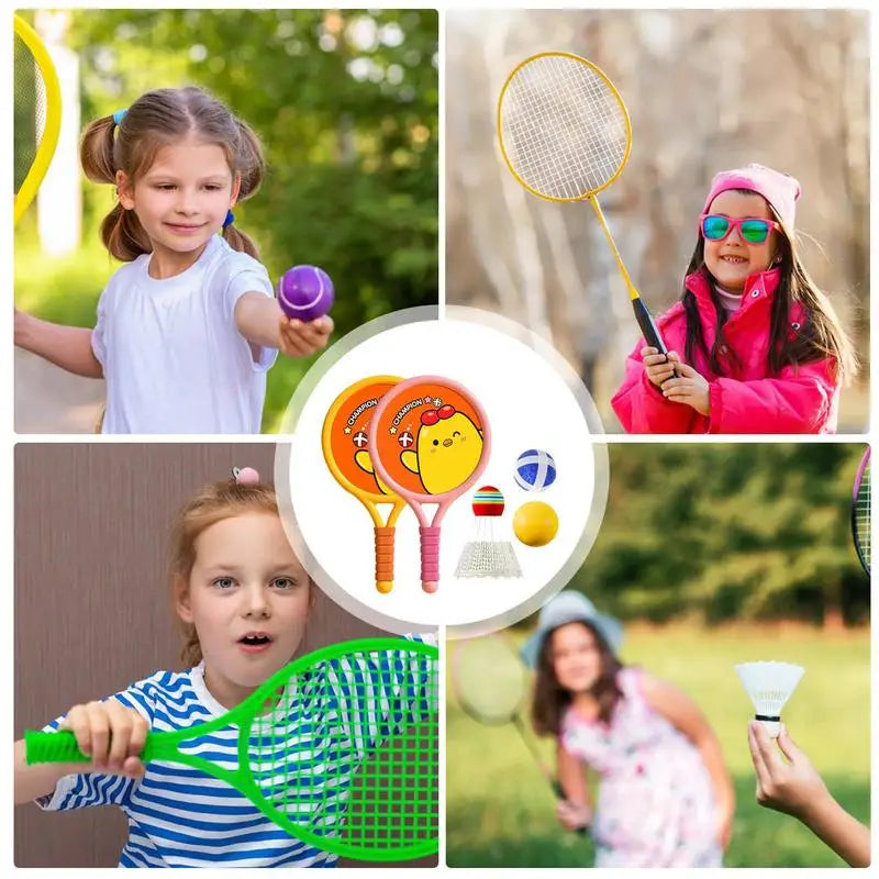 Badminton Racket For Kids 1 Pair Outdoor Sport Badminton Rackets With Balls Birthday Children's Day Celebration Parent-Child Zpaxo
