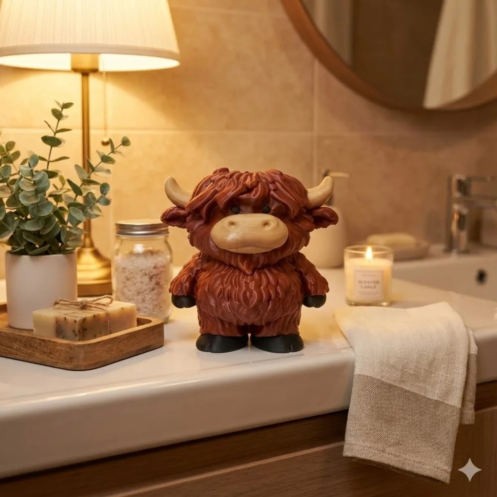 Highland Cow-shaped Soap Dispenser Base Holder Hand Sanitizer Bottle