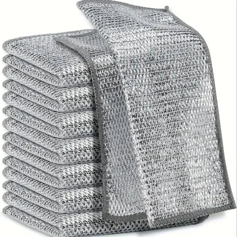 Double-Sided Steel Wire Magic Cleaning Cloths | Kitchen Scrub Rags Kitchen Cleaning Cloths Zpaxo