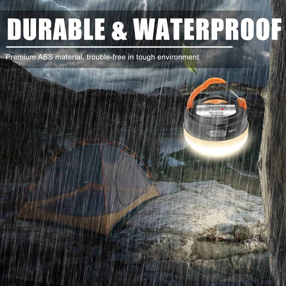 10W LED Camping Lantern USB Rechargeable 1800mAh Tent Light