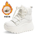 Womens Winter Leather Upper Boots Thick Fleece Lined Sneakers Height Zpaxo 025 White Velvet 40 China Mainland
