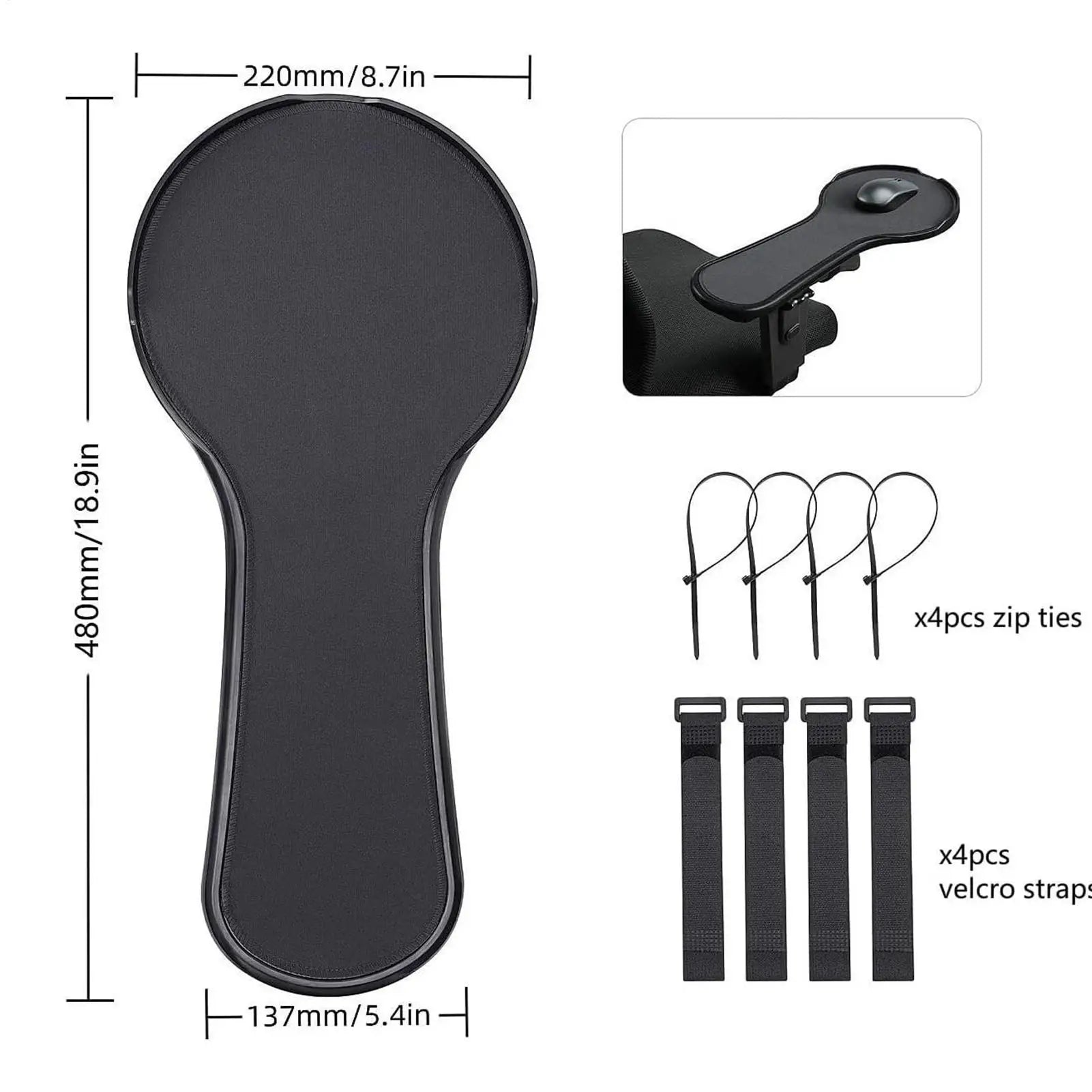 Armrest Desk Extender Arm Rest Pad Chair Ergonomic Design Attachment