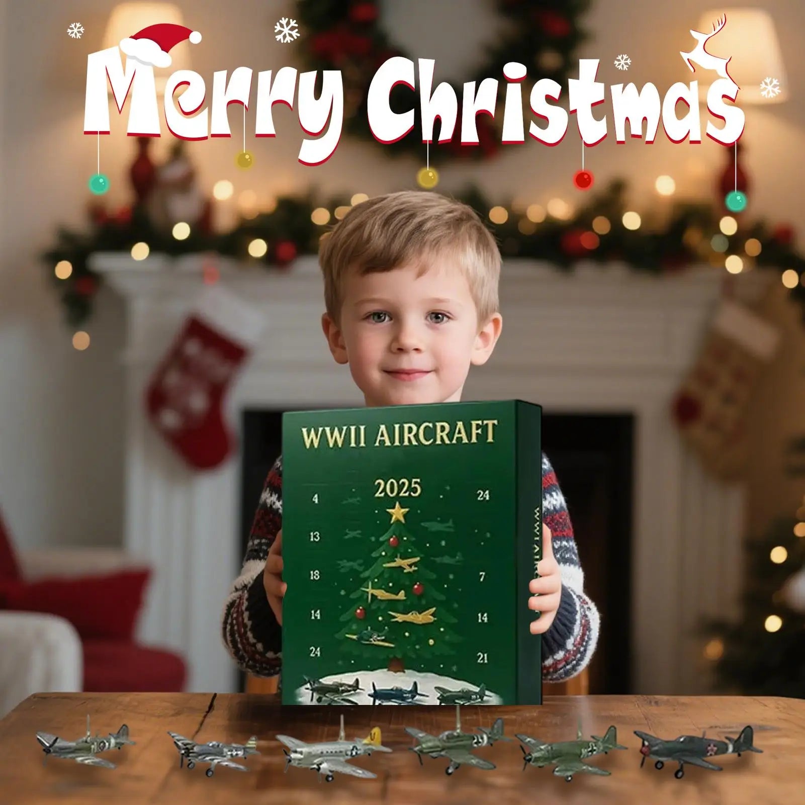 Aircraft Advent Calendar 2025 24 Days Countdown 2D Warbird Pendants