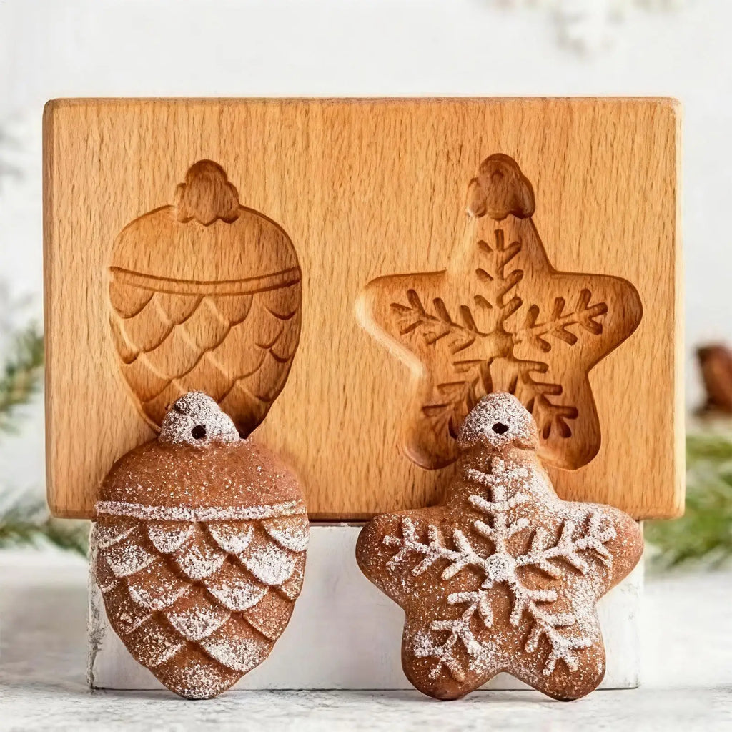 Wooden Cookie Molds 3D Embossing Stamps Baking Tools Kitchen Supplies