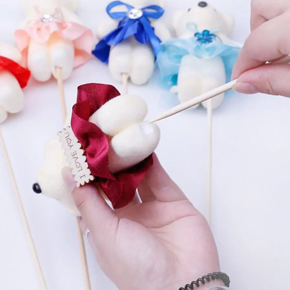 10Pcs/Lot Soft Stuffed Bear Plush Toys Mini Teddy Bear Dolls Toy Mini Bear Flower Bouquet Dolls DIY Flower Gifts Pendant Zpaxo