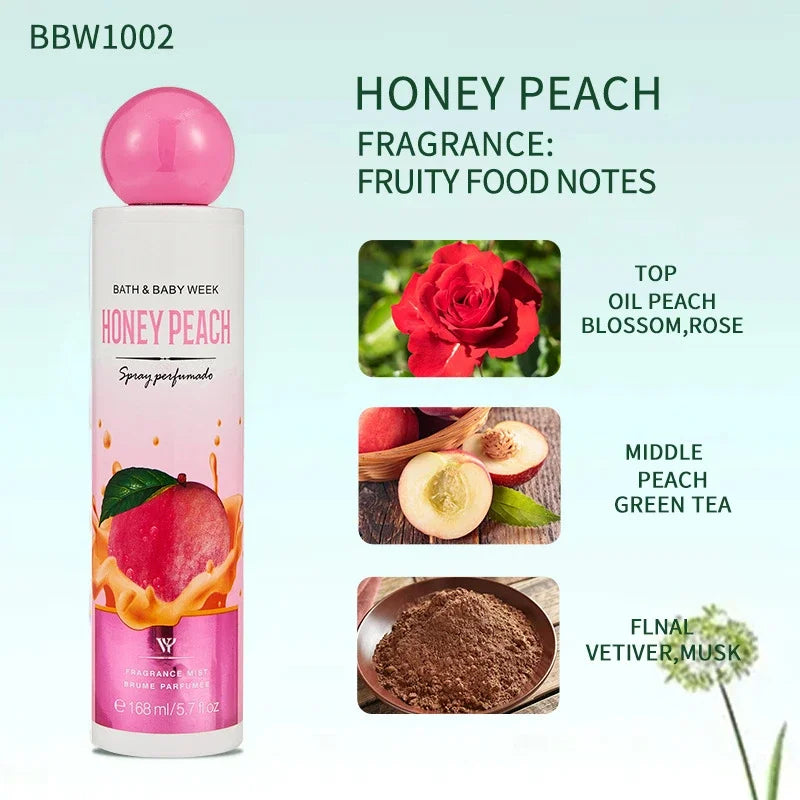 Sublime Gourmet Fragrance Mist, Unisex Fresh Berry Sweet Cookie Chocolate Cream Scent Body Spray 168ml Alluring Aroma Splash Zpaxo Honey Peach 168ml