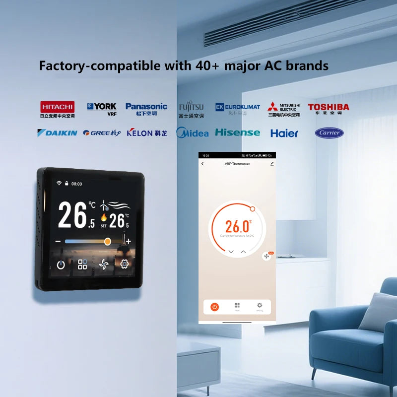 ZigBee VRF Central Air Conditioning Thermostat Digital Temperature Controller Tuya Smart Life Remote Control Home Automation Zpaxo