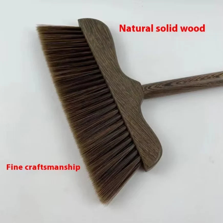 Collapsible Angled Broom – Soft Wool Head & Wood Handle Collapsible Floor Broom Zpaxo