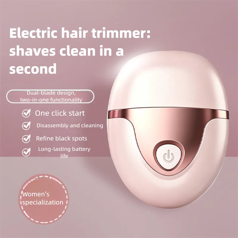 2-in-1 Women's Pink Shaver Private Trimer Full Body Female Electric