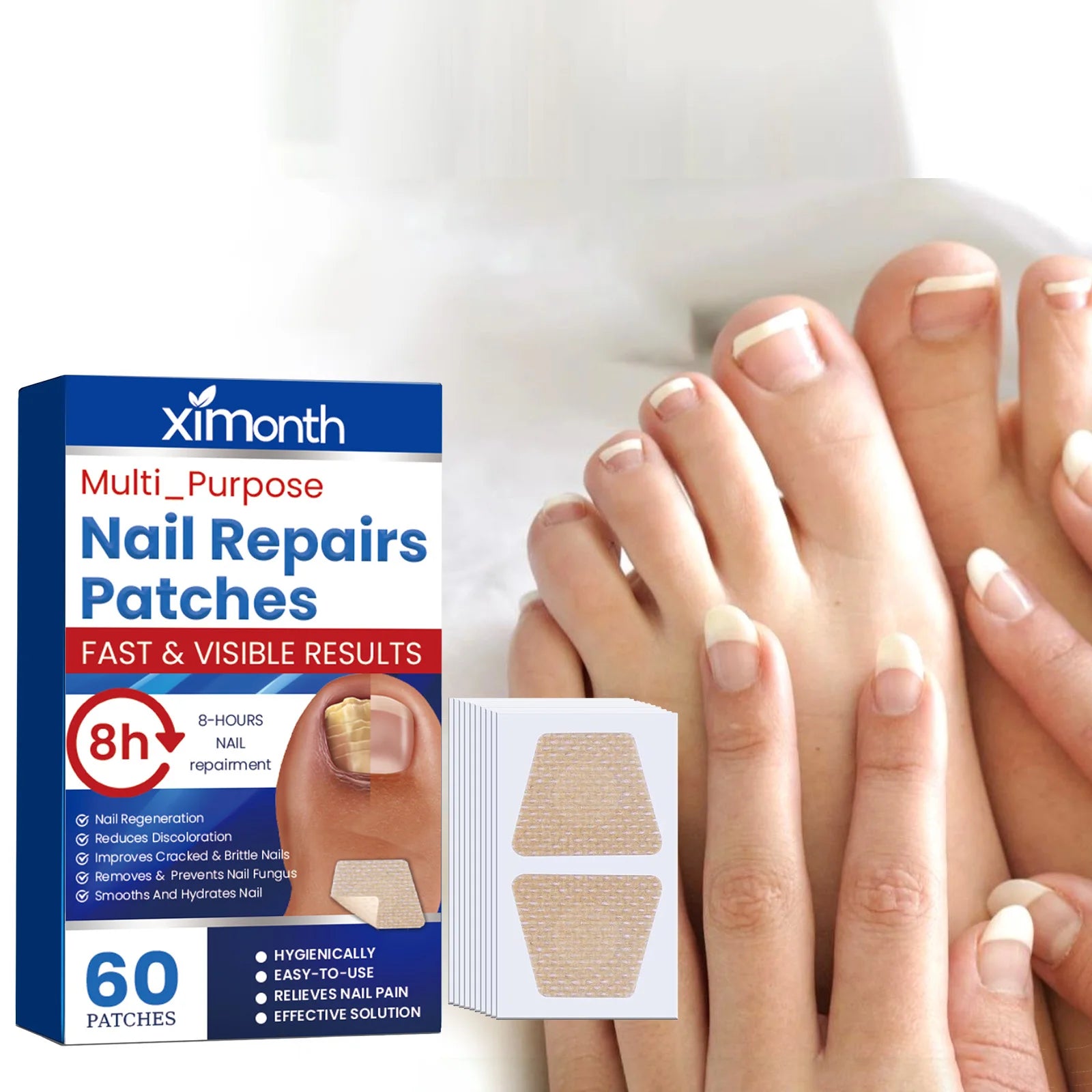Nail Repair Patches – Fungus, Ingrown & Paronychia Treatment 60pcs Nail Treatment Patch Zpaxo