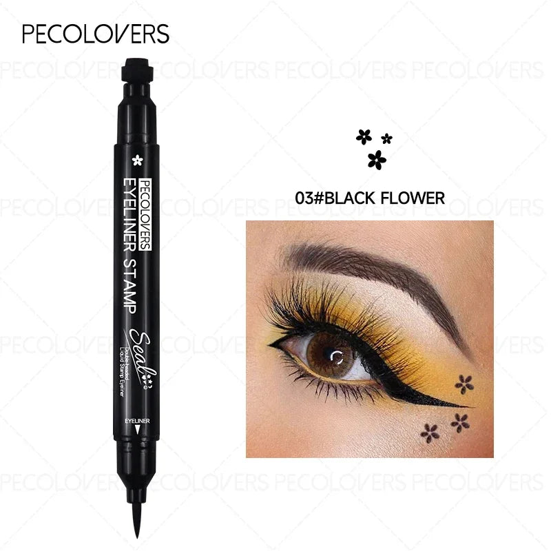 1PC Liquid Eyeliner Stamp - Waterproof, Slim Gel Felt Tip with Heart, Star, Triangle & Flower Shapes for Creative Eye Makeup Zpaxo 03