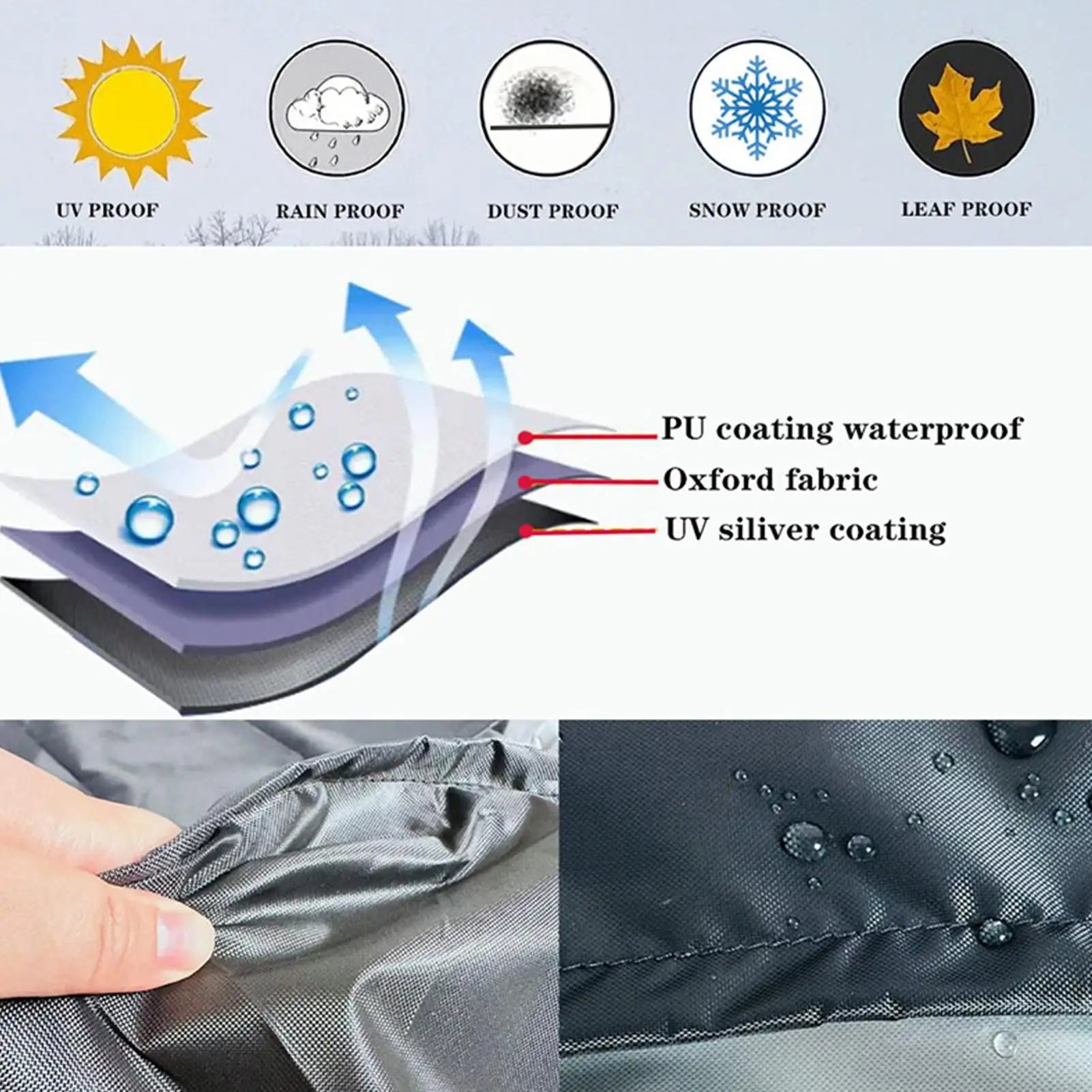BBQ Grill Cover Heavy Duty Waterproof Table Griddle Barbecue Outdoor